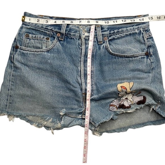 𝅺VERY RARE Too Cute x Guetta Brothers Vintage Droopy Dog Levi’s Shorts - Picture 10 of 13